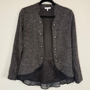 Maurices Womens Medium Gray Steampunk Goth Military Blazer Jacket Dark Romantic
